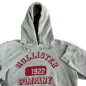 Vintage Hollister Graphic Hoodie Men’s XL Gray Spell Out Sports Fleece Y2K